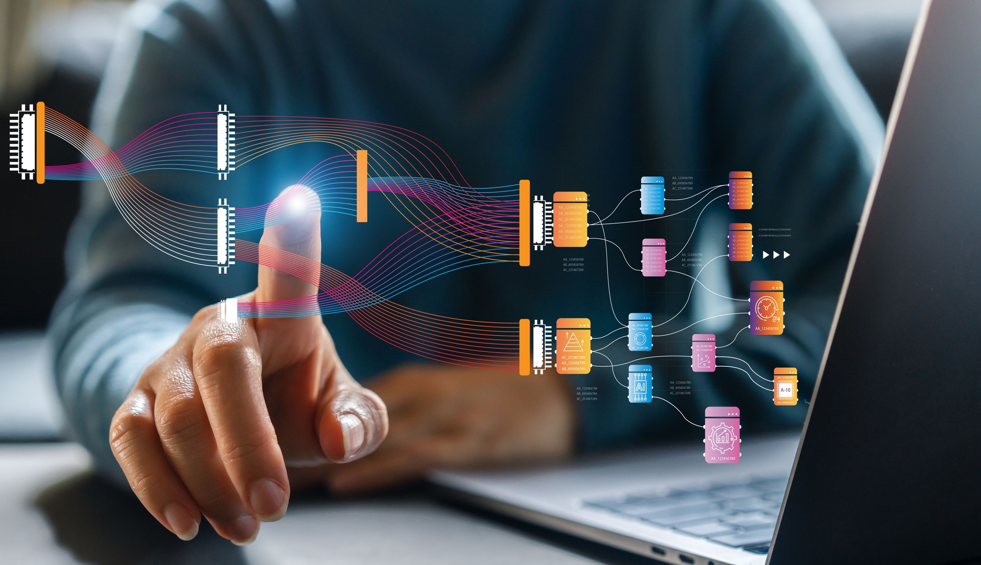 Big data technology and business analytics, Data Mining, business, innovation for futuristic AI to process data, data science, artificial intelligence, analyzing and visualizing complex digital network